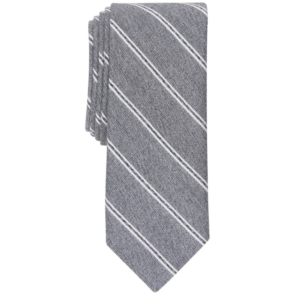Bar III Men's Richardson Stripe Tie Charcoal NWT OS